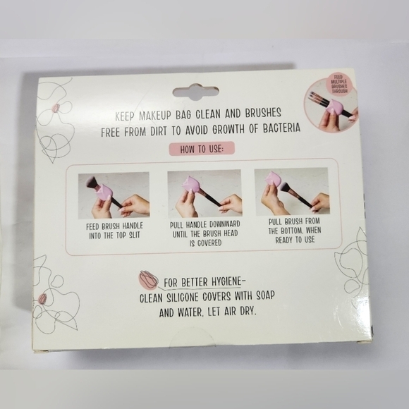 New Makeup Brush Protection Covers 3 Sizes Pink Roses - Picture 2 of 4